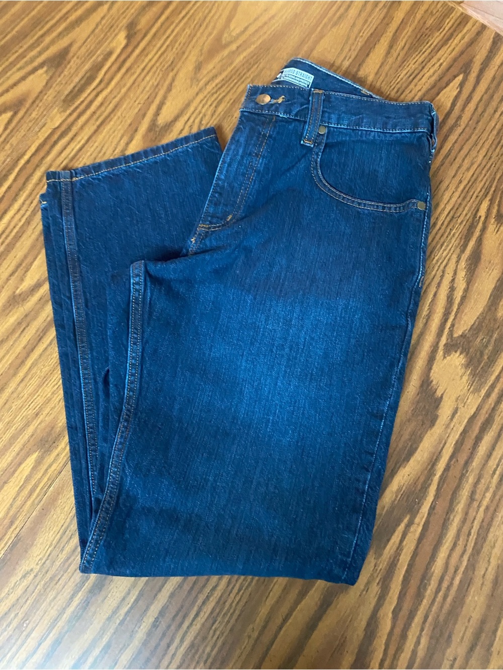 Carhartt Men's Straight Jeans in Dark Blue Denim